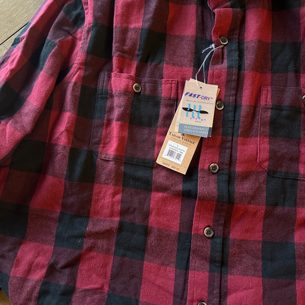 Tailor Vintage Red and Black Plaid Casual Shirt